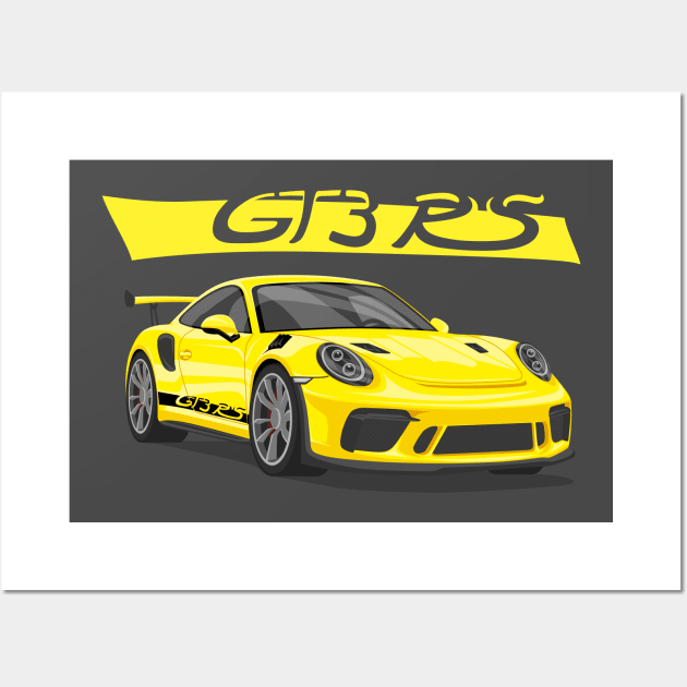 car gt3 rs 911 yellow edition Wall Art by creative.z